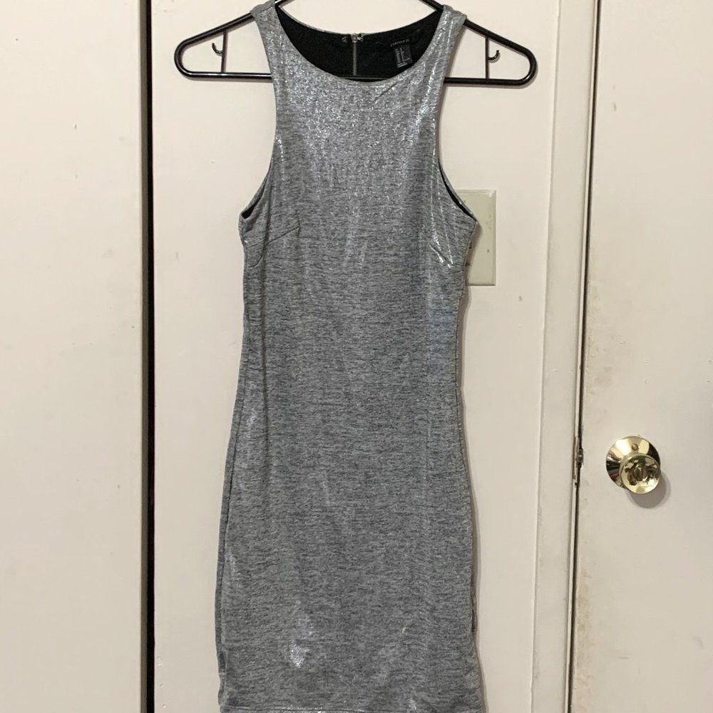 Forever 21 Silver Midi Dress Size S